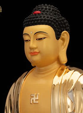 纯铜中式家用供奉释迦地藏王观音