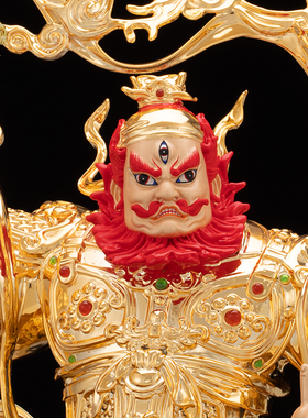护法雷神火神爷鎏金铜像居家供奉