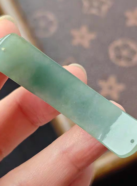 缅甸A货蓝水翡翠如意金蟾手牌DIY