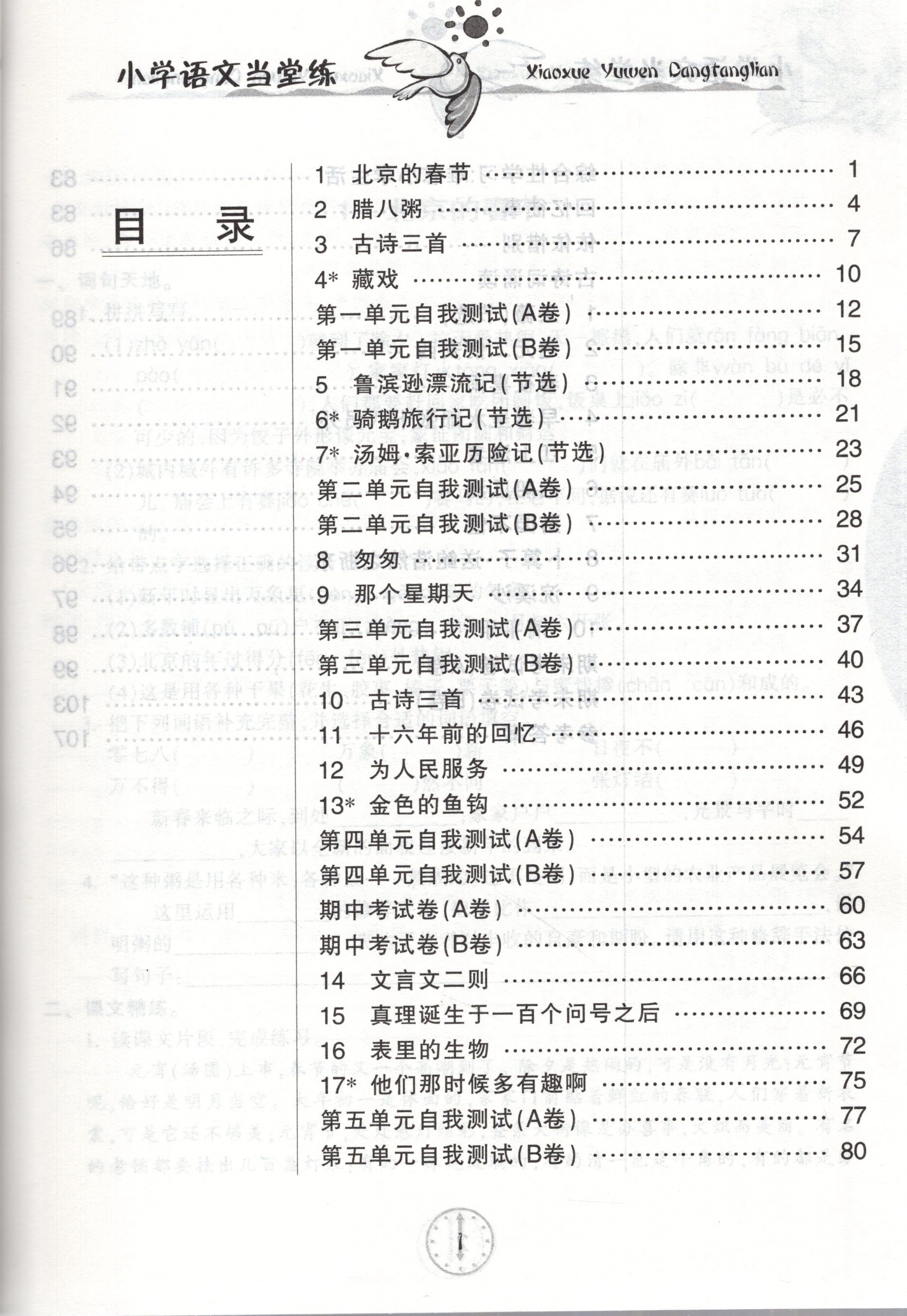 包邮 2021春教学练当堂练新课时同步训练语文六年级下册/6年级下册义务教育课程标准实验教材人教版开明出版社-图1