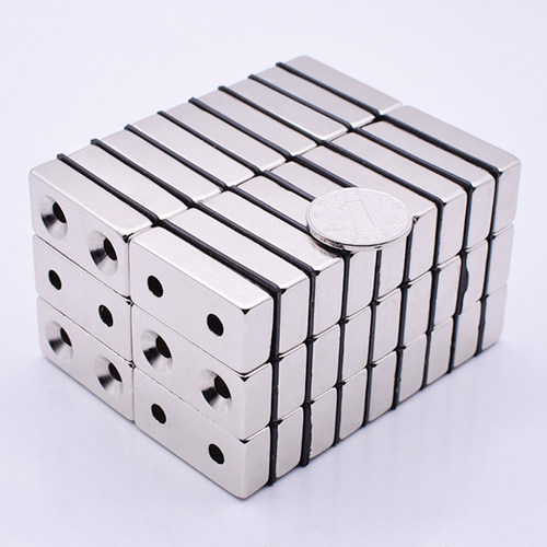 钕铁硼强力磁铁长方形40X20x10双孔5mm强磁吸铁石磁钢磁石永磁 - 图3