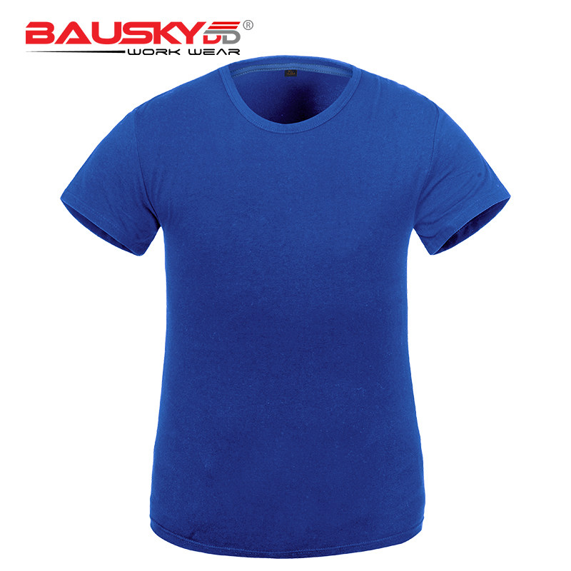 保世基Bauskydd工装短袖透气T恤工作制服夏季男女印字广告文化衫 - 图1