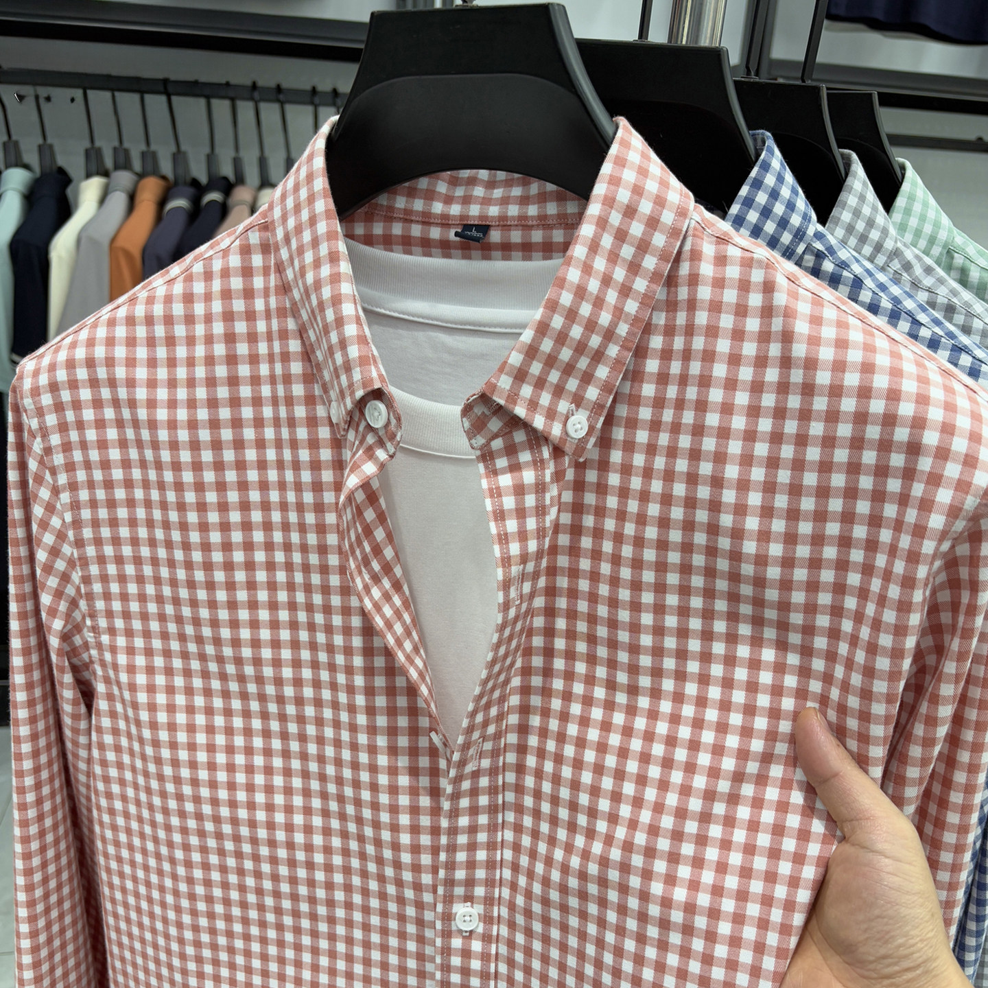 高端男士长袖衬衫丝光棉格子衬衣商务休闲男装寸衫潮流百搭上衣潮,淘宝优惠券,粉丝福利购,淘宝优惠卷