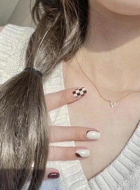 马年限定S925纯银富马】项链U形马蹄吊坠女款镀14K金细款锁骨链