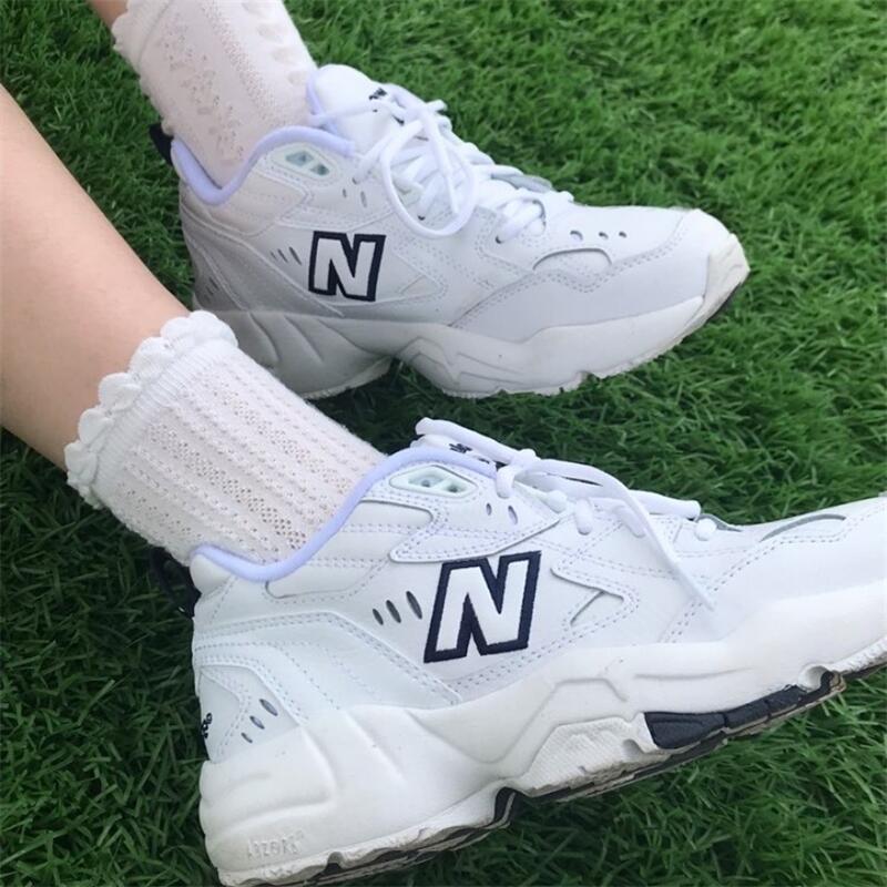 New Balance NB皮革拼接复古加厚冬款百搭运动休闲小白鞋WX608WT-图1