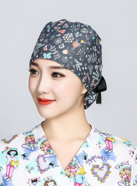 女长发工作医护包头绑马尾帽子