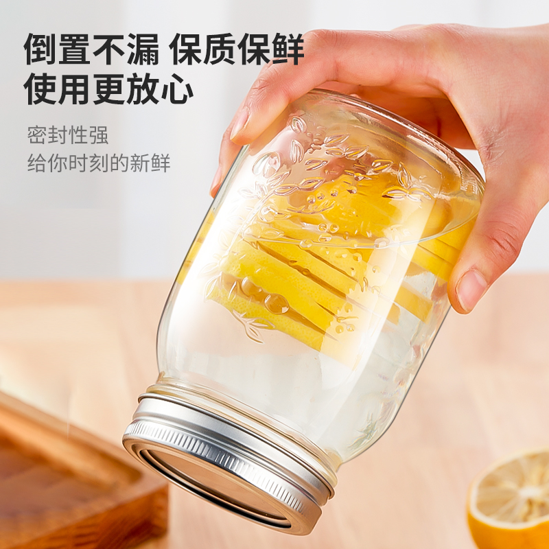 玻璃密封罐泡菜发酵瓶家用食品密封带盖泡酒燕窝蜂蜜果酱中药瓶子-图2