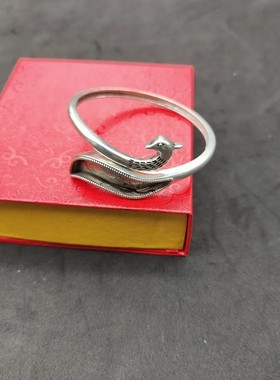 贵州民族风苗银diy手镯底托空托 老苗绣配件 镶绣片宽面手镯空托