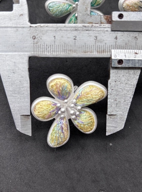 25年新款复古民族风苗族戒指手工苗银刺绣