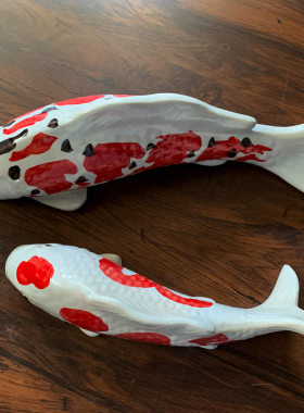 陶瓷壁挂鱼群户外客厅墙上壁饰卧室玄关3d立体创意餐厅墙面装饰品