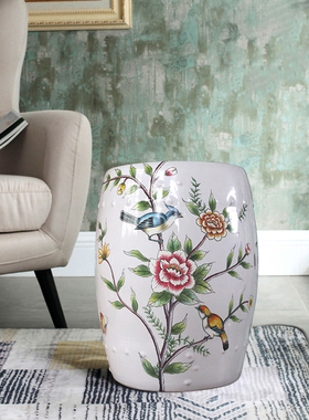 凳子中式风陶瓷别墅创意落地摆件