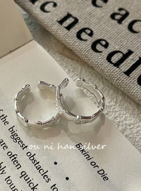 肌理鳞片戒指纯银冷淡风女