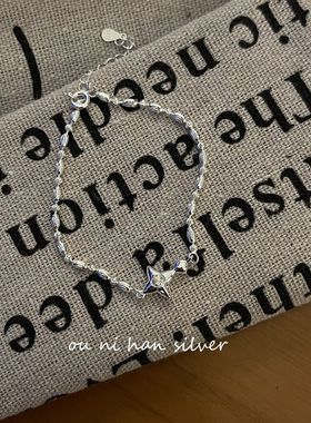 四芒星手链纯银冷淡风女