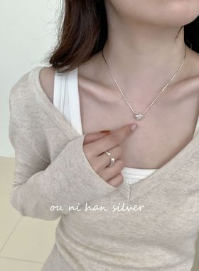 花朵项链纯银蛇骨链女性