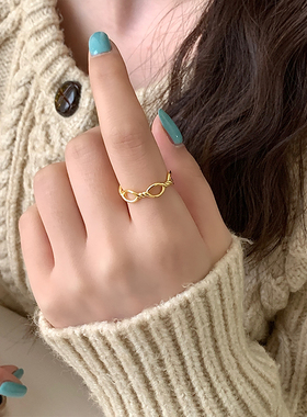 镂空戒指QIXJ/琪简希纯银韩国