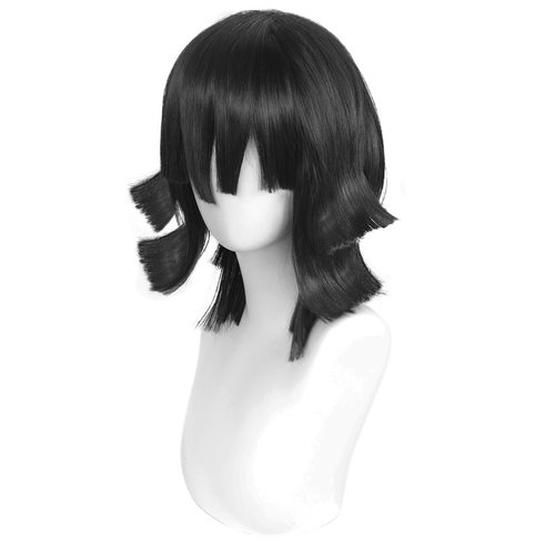 鬼灭之刃 伊黑小芭内 蛇柱 黑色分层短发 动漫 cos假发 - 图2