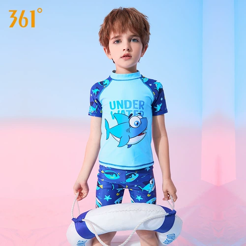 Детский купальник для мальчиков, подходит для подростков, короткий рукав