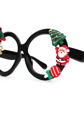 新款圣诞节限定红色独特太阳镜猫眼大框圆框Y2K圣诞老人个性墨镜