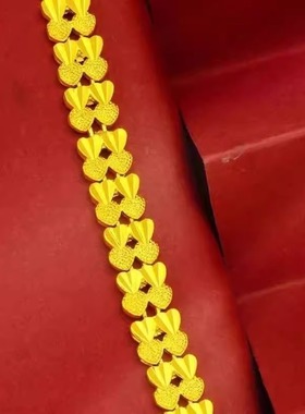 金色手链女甜美心相印