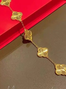 四花瓣五花金色手链女可调节