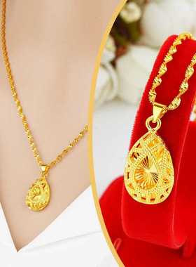 今日【都在抢】专柜免税正品金色项链女款法式水滴吊坠不掉色礼潮