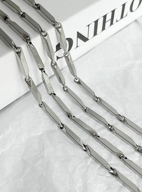 菱形钛钢项链男士高级感男潮男款男生链子配饰锁骨链潮牌百搭