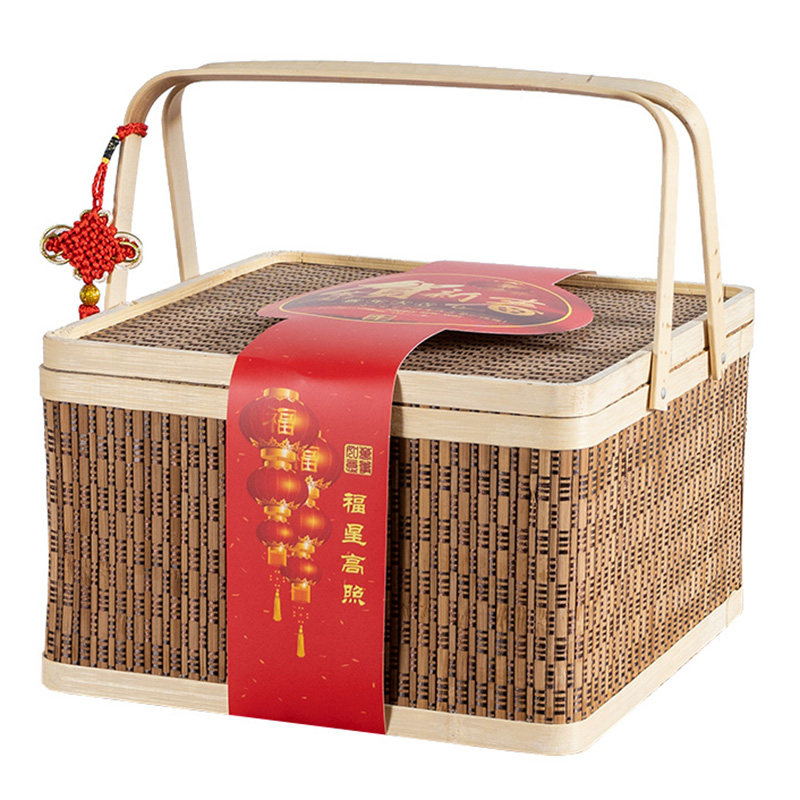 26复古手提竹篮装腊肉香肠熟食粽子水果特产零食年货春节送礼包装,淘宝优惠券,粉丝福利购,淘宝优惠卷
