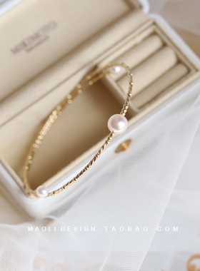 经典系列14K包金淡水珍珠手镯