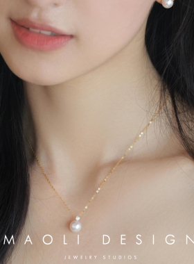 戴妃款18K金天然淡水珍珠项链