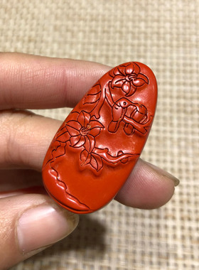 高含量朱砂喜上眉梢项链证书吊坠