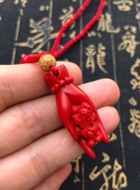 帝王红玉貔貅吊坠朱砂打麻将打牌赢钱神器男女项链