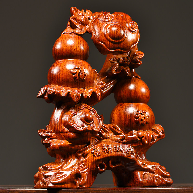 黑檀实木雕刻葫芦红木摆件家居客厅实木质办公室送礼品工艺装饰品,淘宝优惠券,粉丝福利购,淘宝优惠卷
