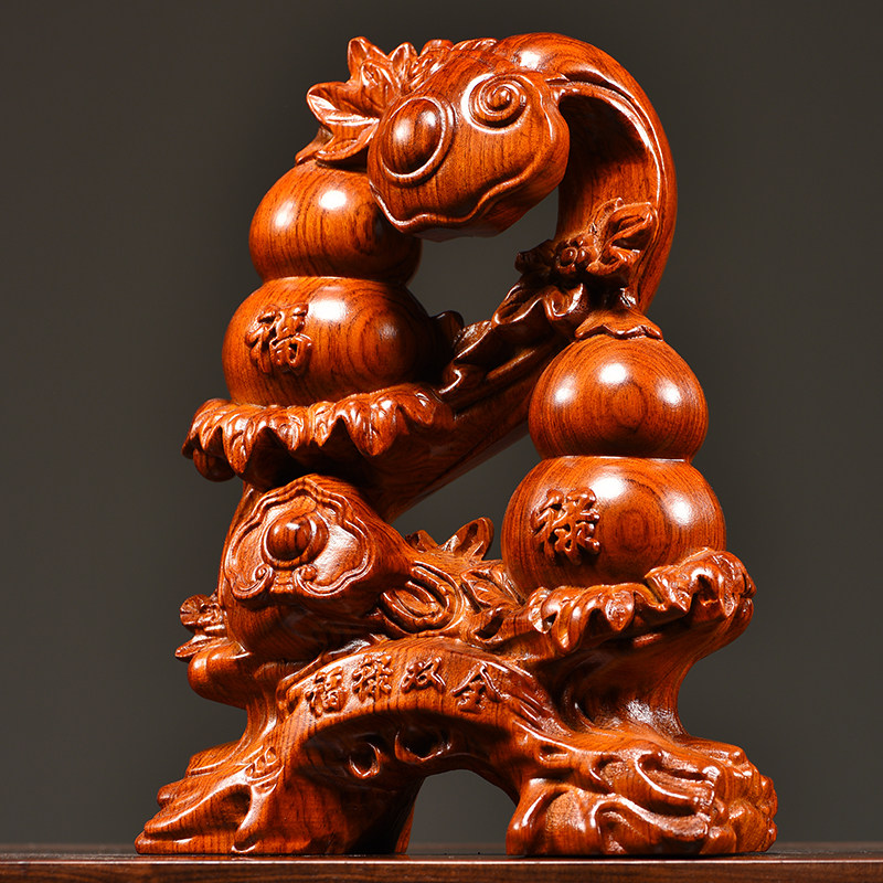 黑檀实木雕刻葫芦红木摆件家居客厅实木质办公室送礼品工艺装饰品,淘宝优惠券,粉丝福利购,淘宝优惠卷