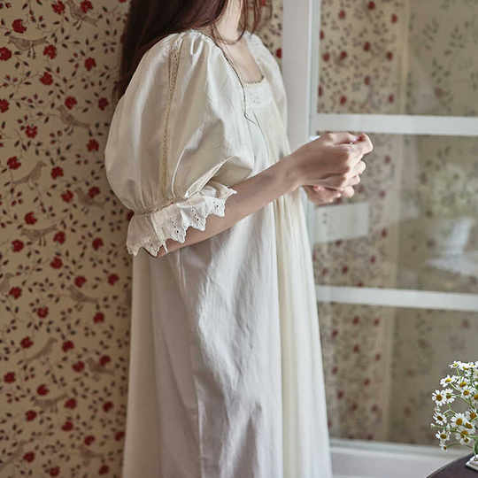 Long Staple Cotton Home Clothes Pure Cotton Washed Palace Style Summer