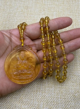 新品琉璃圆形六字真言观音吊样