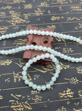 清新仿天山翠项链冰丝琉璃珠清新淡雅彰显气质手串送妈妈长辈礼物