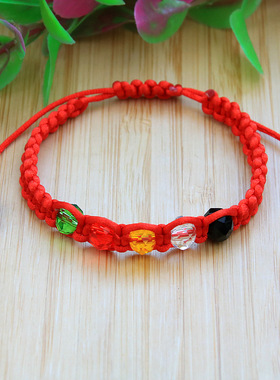 本命年编织水晶玻璃端午节五彩绳