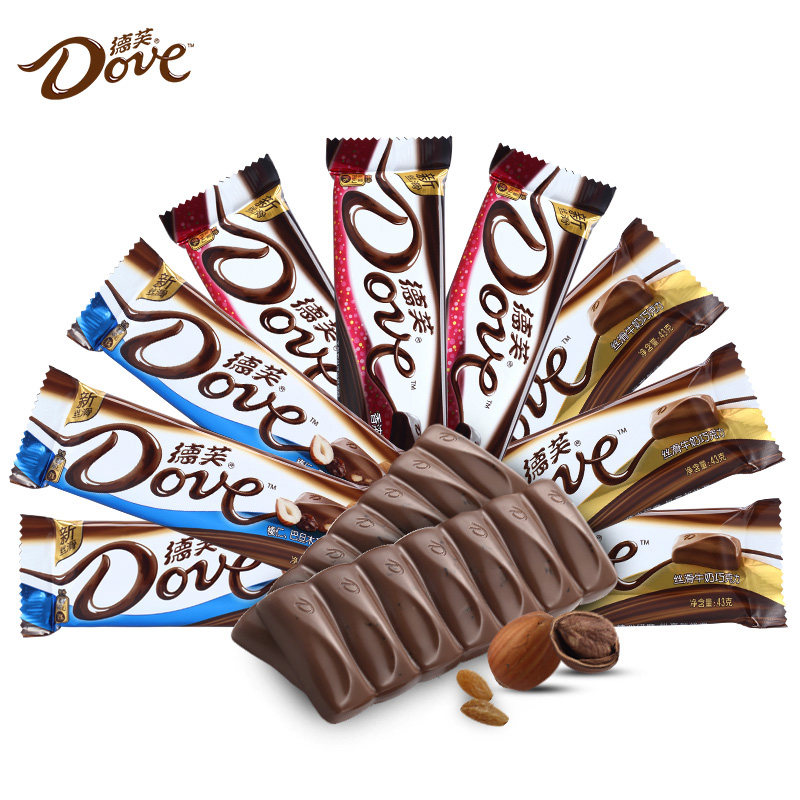 德芙巧克力43g*12条榛仁丝滑牛奶巴旦木香浓黑巧排块小吃零食送礼,淘宝优惠券,粉丝福利购,淘宝优惠卷