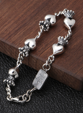 s925网红同款字母泰银百皇冠手链