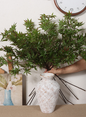 大枝秋绿色仿真枫叶绿色植物