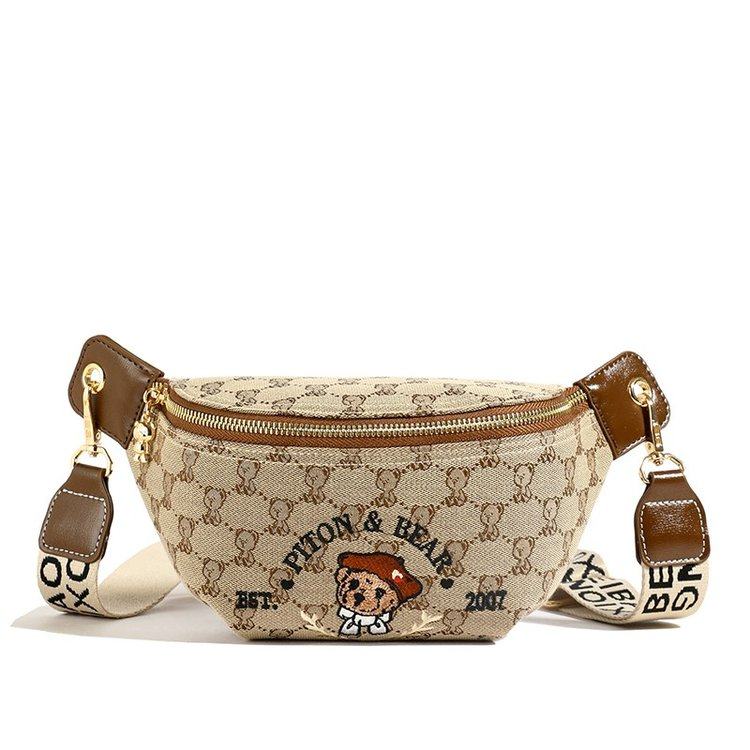 2025新款胸包女小众设计百搭洋气帆布背包宽肩带单肩斜跨包小包包,淘宝优惠券,粉丝福利购,淘宝优惠卷