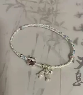 百搭甜美可爱小鱼猫咪手绳手链女可调节礼物简约手工编织新中式
