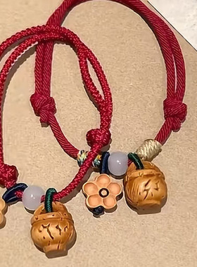 桃核手链手绳桃木男女本命年闺蜜礼物护身手串女士礼物原创国潮风