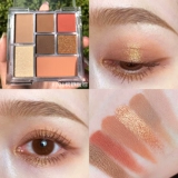 Палетка теней, матовый водостойкий портативный маленький хайлайтер, румяна