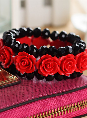 紫艺朱砂红漆雕整圈玫