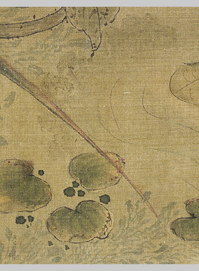 宋佚名荷蟹图国画高清微喷