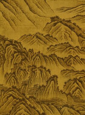 唐 郑虔 峻岭溪桥图 国画书画字画 宣纸绢布微喷