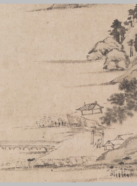 文嘉石湖秋色图风景图艺术喷绘