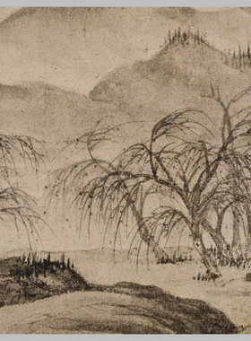 明 唐寅 金昌送别图 古山水风景人物国画 高清微喷字画艺术装饰画
