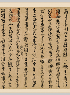 南宋 朱熹 行草书翰文稿 古代书法复制品 微喷 毛笔练字帖临摹